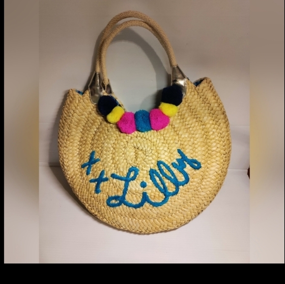 Lilly Pulitzer Positano Large Straw Tote - Picture 2 of 9